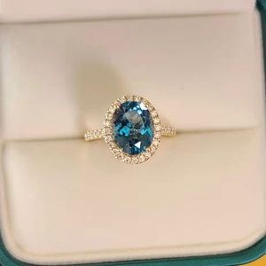 Solid 14k gold 3c oval topaz ring